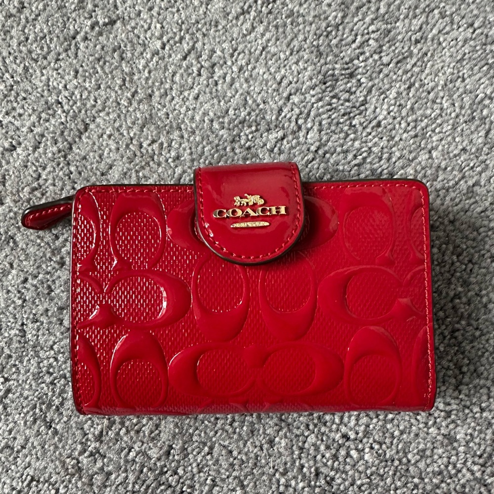 Coach Red Embossed Wallet